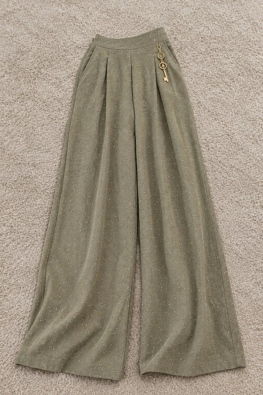 Skin Color Wide Leg Palazzo Pants