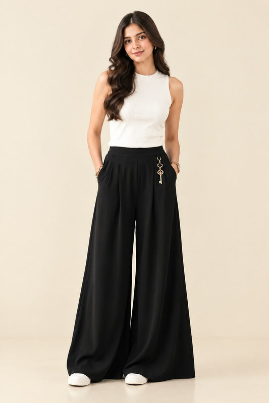 Black Wide Leg Palazzo Pants