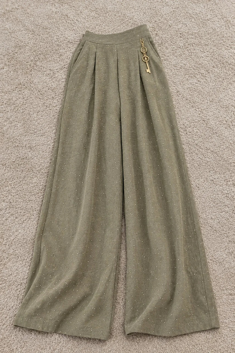 Skin Color Wide Leg Palazzo Pants