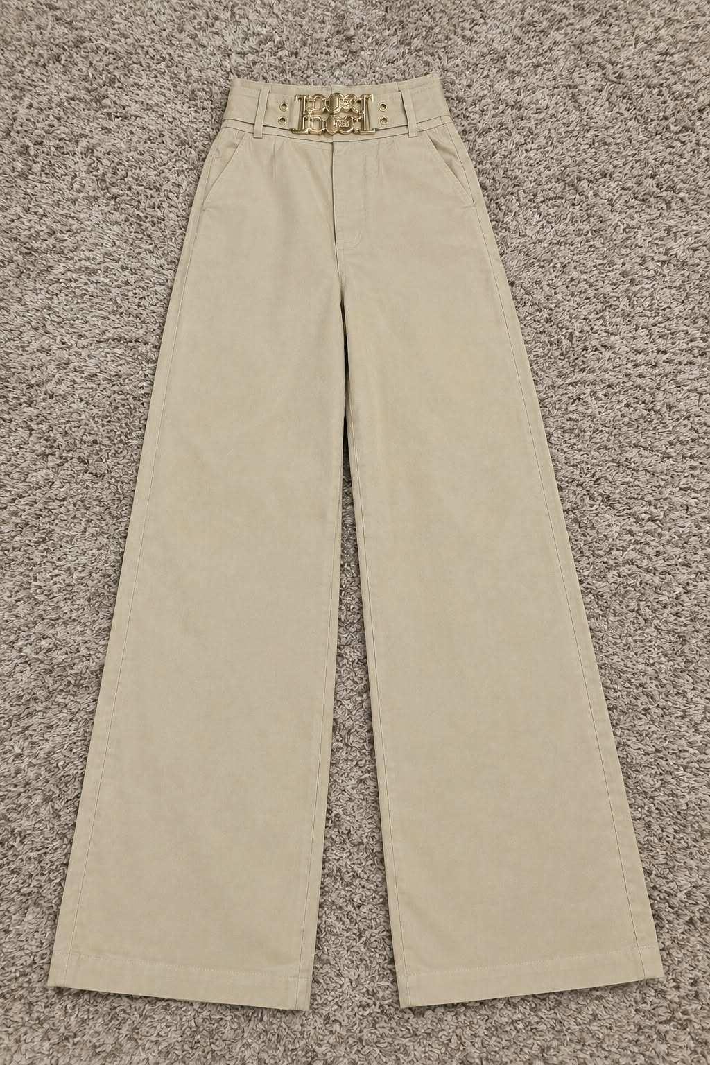 Skin Pants with Gold Buckle