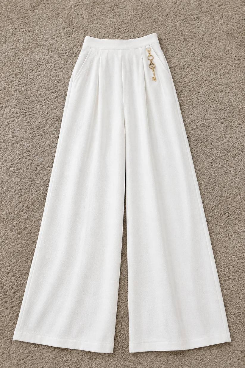 White Wide Leg Palazzo Pants